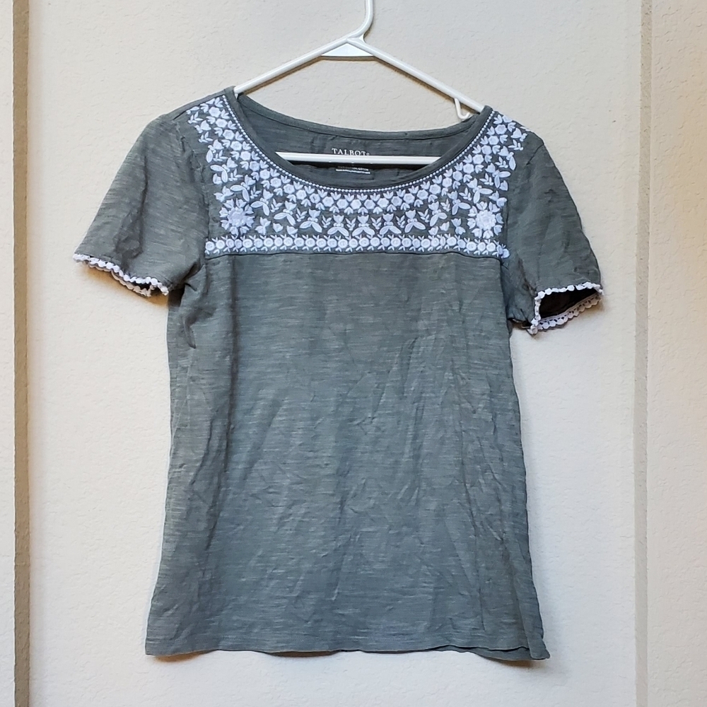 Talbots S/S Embroidered Top.  Size S
